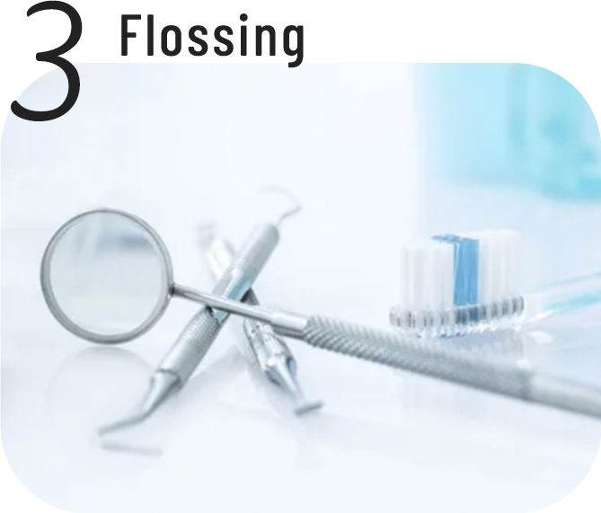 Flossing between teeth